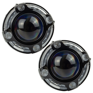 Маска декоративна для автомобільних фар DriveX MS A-106 3.0" Black White з вбудованою підсвіткою