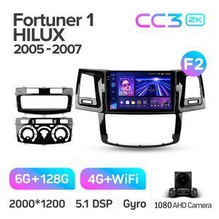 Штатна магнітола Teyes CC3 2K 6+128 Gb Toyota Fortuner 1 AN50 AN60 HILUX Revo Vigo 2005-2007 9"