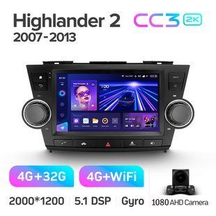 Штатна магнітола Teyes CC3 2k 4+32 Gb Toyota Highlander 2 XU40 2007-2013 (F3) 9"