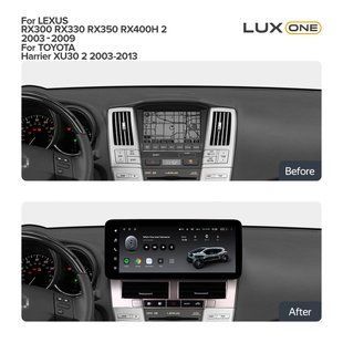 Штатна магнітола Teyes LUX ONE 6+128 Gb Lexus RX300 RX350 RX400H II 2 2003-2009 For Toyota Harrier XU30 II 2 2003-2013 (A)