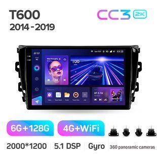 Штатна магнітола Teyes CC3 2K 6+128 Gb 360&deg; Zotye T600 2014-2019 10"