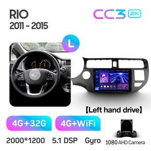Штатна магнітола Teyes CC3 2K 4+32 Gb Kia RIO 4 K3 2015-2017 9"