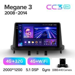 Штатна магнітола Teyes CC3 2k 4+32 Gb Renault Megane 3 2008-2014 9"