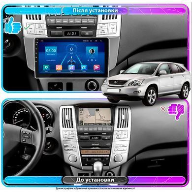 Штатная магнитола Lesko для Lexus RX II 2003-2006 экран 9" 4/32Gb 4G Wi-Fi GPS Top