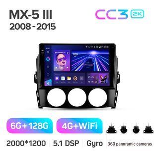 Штатна магнітола Teyes CC3 2K 6+128 Gb 360&deg; Mazda MX-5 III 3 NC 2008-2015 9"