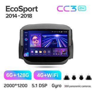 Штатна магнітола Teyes CC3 2k 6+128 Gb 360&deg; Ford EcoSport 2014-2018 9"