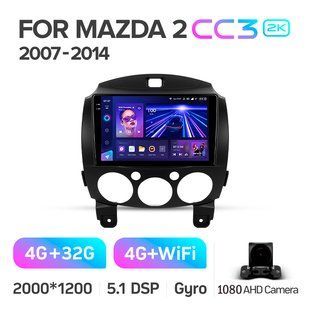 Штатна магнітола Teyes CC3 2K 4+32 Gb Mazda 2 DE 2007-2014 9"