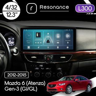Магнітола Mazda 6 (Atenza) Gen-3 (GJ/GL) (2012-2015) [High] Resonance L300 4/32 12.3" QLED, 360 (Audi Style)