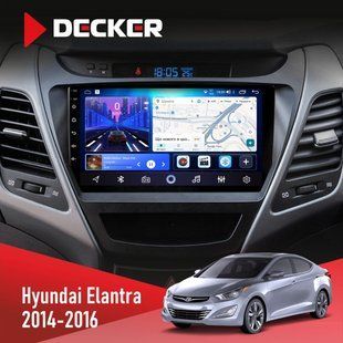 Штатна магнітола Hyundai Elantra 2014-2016 Decker D9-006 4x64, 4G