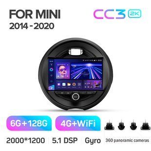 Штатна магнітола Teyes CC3 2k 6+128 Gb 360&deg; BMW Mini 2014-2020 9"