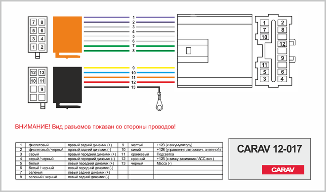 Перехідник ISO CARAV Mitsubishi (12-017)