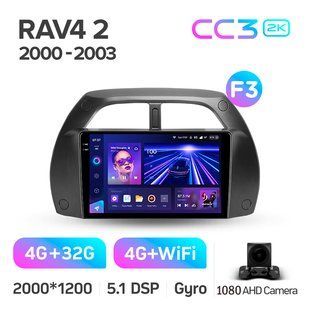 Штатна магнітола Teyes CC3 2k 4+32 Gb Toyota RAV4 2 CA20 CA20W XA20 2000-2003 (F3) 9"