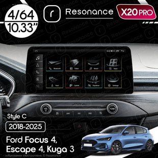 Магнітола Ford Escape 4 (2018-2025) Resonance X20 PRO 4/64 10.33" QLED (BMW Style)
