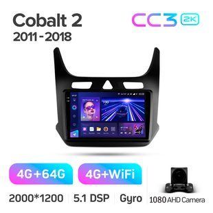 Штатная магнитола Teyes CC3 2K 4+64 Gb Chevrolet Cobalt 2 2011 - 2018 9"