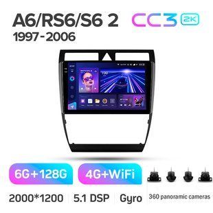 Штатна магнітола Teyes CC3 2K 6+128 Gb 360&deg; Audi A6 2 1997-2004 S6 2 1999-2004 RS6 1 2002-2006 9"