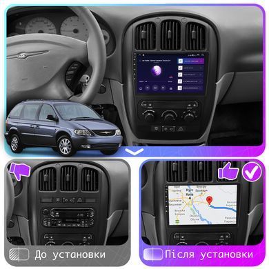 Штатна магнітола Lesko для Chrysler Voyager IV 2000-2004 екран 10" 4/32Gb 4G Wi-Fi GPS Top