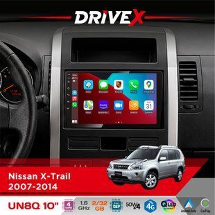 Штатна магнітола для Nissan X-Trail 2007-2014 DriveX UN8 QLED 10" Android 4-ядерний 2x32Гб 4x45W бездротовий CarPlay та AndroidAuto