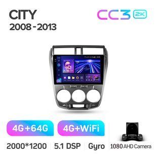Штатная магнитола Teyes CC3 2K 4+64 Gb Honda City 2008-2013 10"