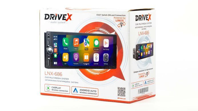 Автомагнітола DriveX LNX-686 1-Din 7" CarPlay 4x45W Linux